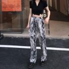 High-waist Tie-dye Straight-cut Pants