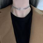 Chain Choker Necklace Silver - One Size