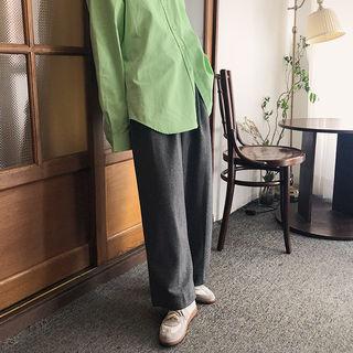 Pleated-front Wool Blend Pants