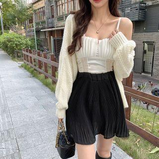 Lace Trim Shirred-back Camisole Top