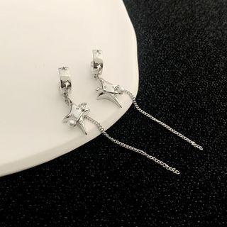 Rhinestone Faux Pearl Alloy Dangle Earring 1 Pair - Silver - One Size