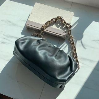 Chain-strap Ruched Shoulder Bag