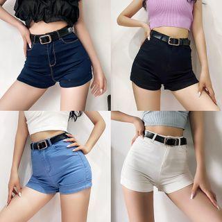 High-waist Skinny Denim Hot Shorts In 5 Colors