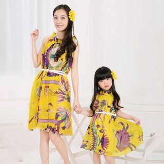 Family Matching Sleeveless A-line Dress