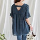 Cutout-back Checked Minidress