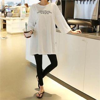 Set: Printed T-shirt + Band-waist Leggings