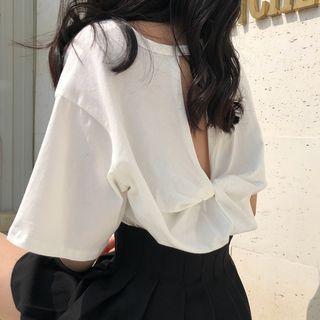 Short-sleeve Knot-detail T-shirt