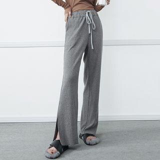 Slit-hem Drawstring Pants