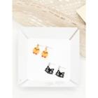 Glass Bead Cat / Chicken Dangle Earring