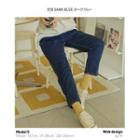 Band-waist Button-side Baggy Jeans In 2 Lengths