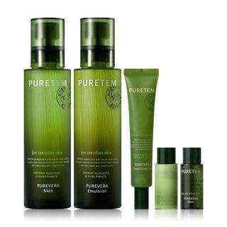 Kwailnara - Puretem Purevera Set: Skin 130ml + Emulsion 130ml + Soothing Gel 25ml + Skin 15ml + Emulsion 15ml
