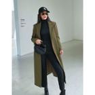 Long Trench Coat Green - One Size
