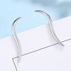 Alloy Curve Earring 1 Pair - Silver - One Size