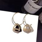 Rhinestone Lettering Alloy Dangle Earring 1 Pair - Silver Earrings - Gold - One Size