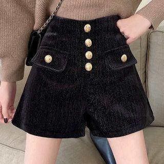 Button Wide Leg Shorts