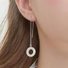 925 Sterling Silver Scallop Hoop Dangle Earring 1 Pair - One Size