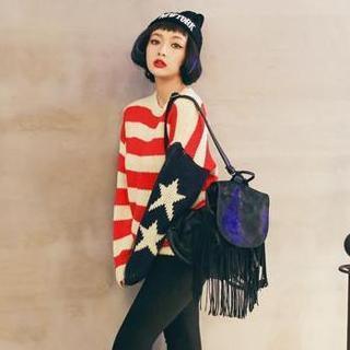 Fringed Faux Leather Backpack