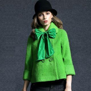 3/4-sleeve Wool Jacket