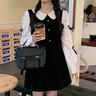 Inset Shirt Tank Dress