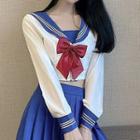 Set: Sailor Collar Blouse + Bow Tie