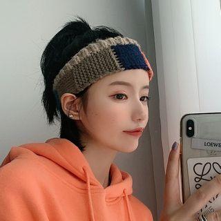 Color Panel Knit Headband As Shown In Figure - One Size