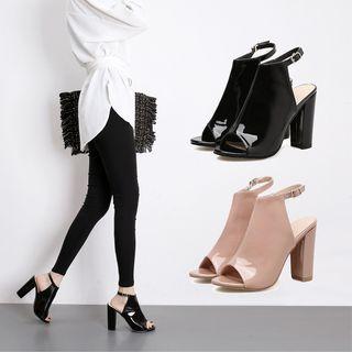 Chunky Heel Peep-toe Sandals