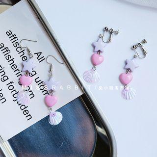 Scallop Heart Drop Earring