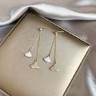 Glaze Rhinestone Fan Fringed Earring 1 Pair - Earring - Fan - One Size