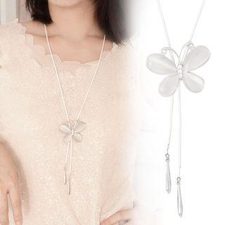 Butterfly-drop Long Necklace