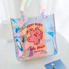 Cartoon Bear Print Transparent Tote Bag