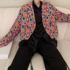 Pattern Double-breasted Blazer