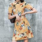 Short-sleeve Traditional Chinese Mini A-line Dress