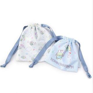 Keroppi Cloth Pouch Set (2p) One Size