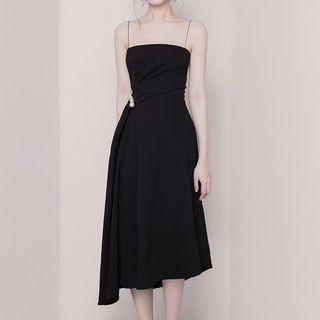 Spaghetti-strap Asymmetric A-line Cocktail Dress