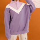Half-zip Mock-turtleneck Long Sleeve Sweatshirt