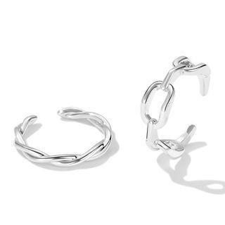 Chained Alloy Open Ring / Twisted Alloy Open Ring / Set