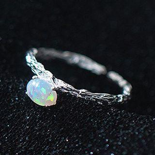 Opal Sterling Silver Open Ring 1 Piece - S925 Silver - Silver - One Size