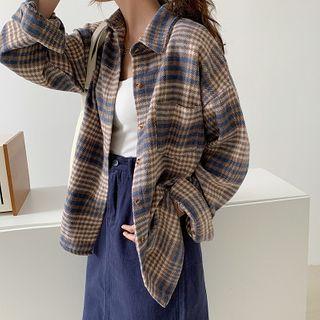 Long Sleeve Brushed Plaid Shirt