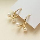 Faux Pearl Dangle Earring E119 - 1 Pair - 925 Ear Pin - As Shown In Figure - One Size