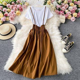 Set: Short-sleeve Top + Jumper Maxi Skirt