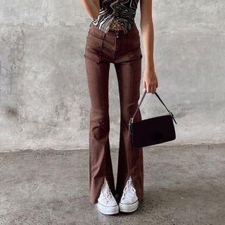 Straight-leg Split Front Pants