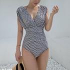 Halter-neck Patterned Swimsuit