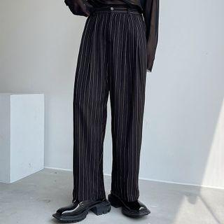 Low Rise Striped Loose Fit Dress Pants