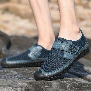 Plain Mesh Panel Casual Shoes