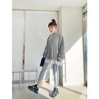 Printed Layered-hem Oversized Pullover