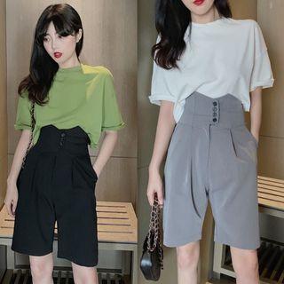 Elbow-sleeve T-shirt / Longline Shorts