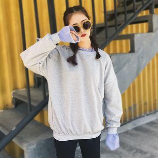 Stripe Mock Two-piece Pullover