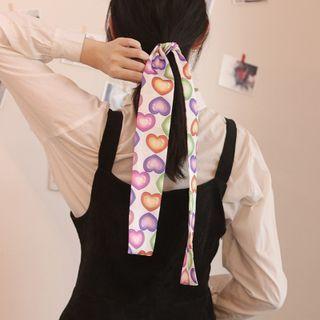 Heart Print Hair Tie White & Purple & Orange - One Size