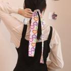 Heart Print Hair Tie White & Purple & Orange - One Size