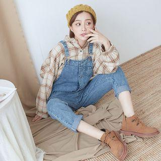 Harem Denim Jumper Pants Blue - One Size